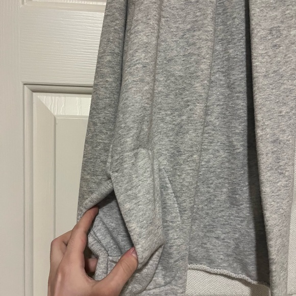 Athleta Light Gray Open-Front Shawl Collar Cardigan - Picture 3 of 5
